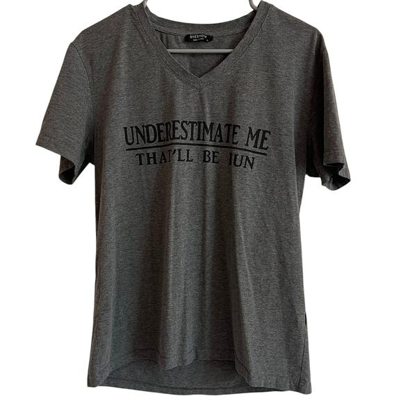 SHESHOW Women's Graphic T-Shirt Size L "Underestimate Me That'll Be Fun" - Picture 1 of 8